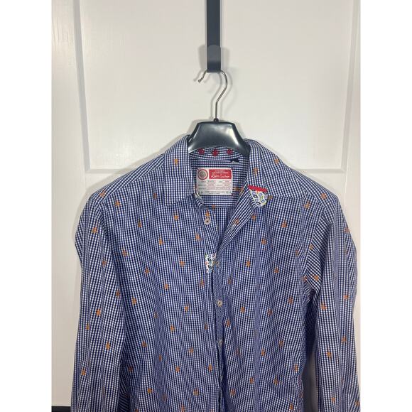 Robert Graham M Blue Check Guitar Print Button Front The Freshly Laundered Shirt - Picture 2 of 7